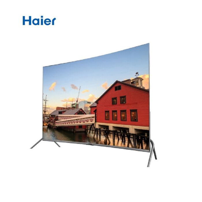 海尔（Haier）电视机55/65寸 曲面屏 4K超清晰无边框 人工智能语音 家联网视频液晶电视 55QM62A 黑色